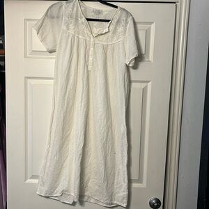 Taleen White Swiss Dot Gown